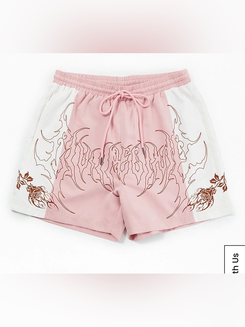 Civil Regime Civil Rose Duality Suede Shorts, Men’s Large, Pink & White, Pockets